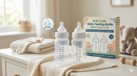 Anti-Colic Baby Feeding Bottle 250ml (Pack of 2) BPA Free – Best Feeding Bottle for Newborns